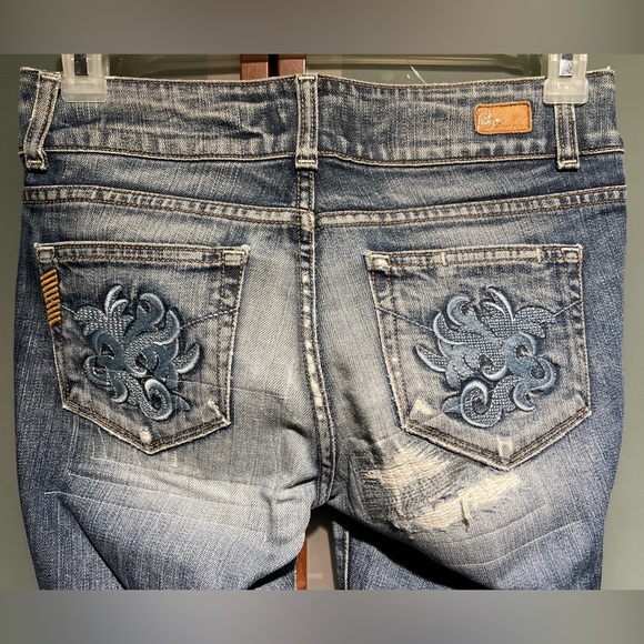 Paige Premium Denim Hidden Hills Reconstructed Embroidered Jeans Size 28 - Picture 5 of 10